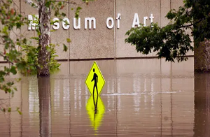 The flooded University of Iowa Museum of Art on 15th June 2008 (© Iowa Digital Library).